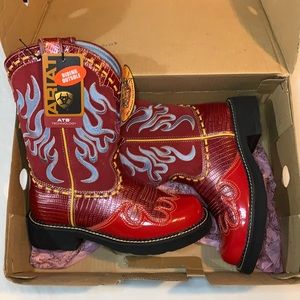 Rare Ariat Fatbaby Boots Red w/ Flames NIB